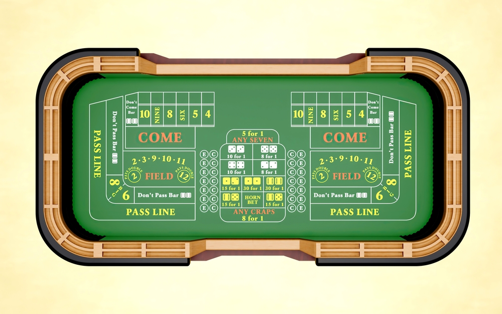 Craps,Table.,Top.,3d,Rendering.
